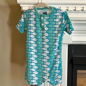 KICKEE PANTS romper size 6-12 months in adorable fish pattern.